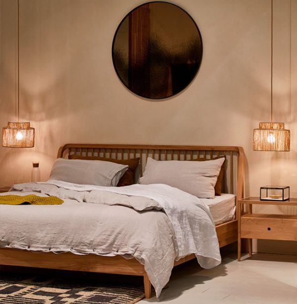 Ethnicraft - Mesa de Cabeceira - Spindle 3 Cama Oak spindle Ethnicraft