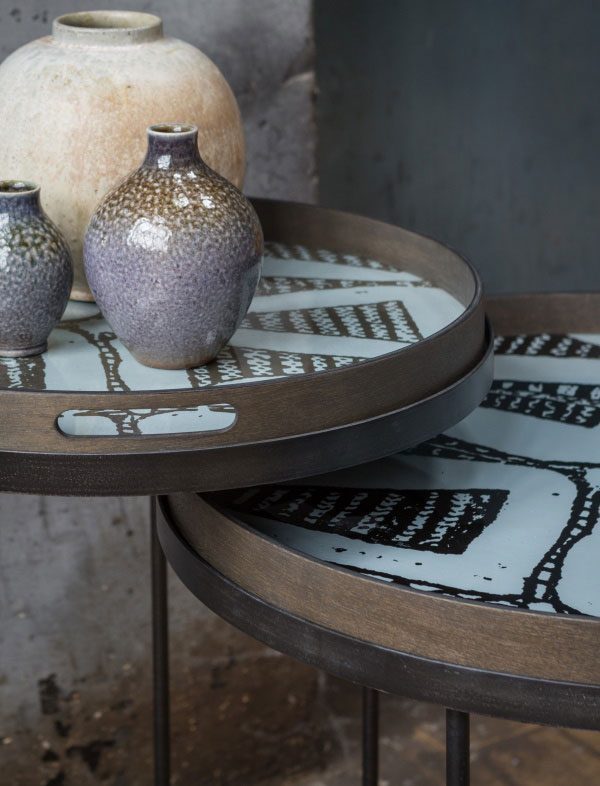 Ethnicraft - Mesas de Apoio - Round Tray 3 Mesa de apoio round tray com tabuleiro