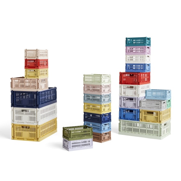 Caixa de arrumação Colour Crate M Light Grey 2 HAY Colour Crate