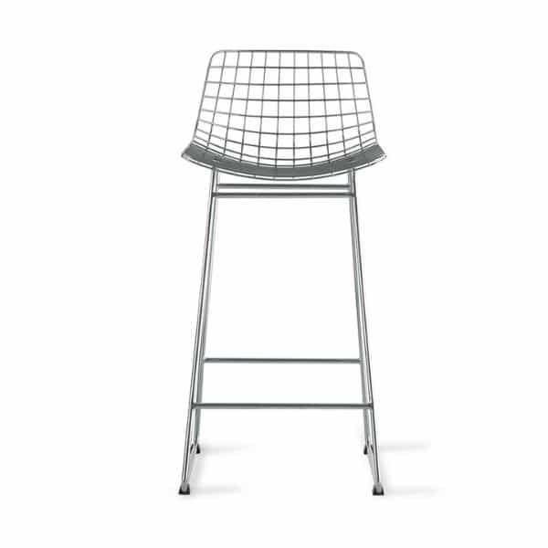 HK Living - Banco Alto em Aço Cromado 2 WIRE BAR STOOL