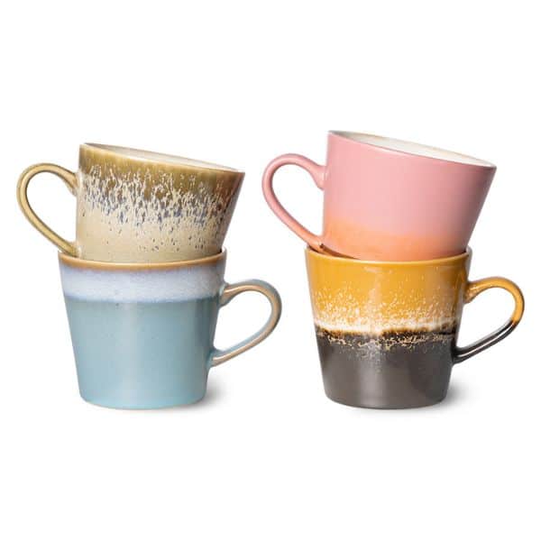 HK Living - 70s Ceramics - Capuccino Mugs Meteor 1 70S CERAMICS CAPPUCCINO MUGS, METEOR