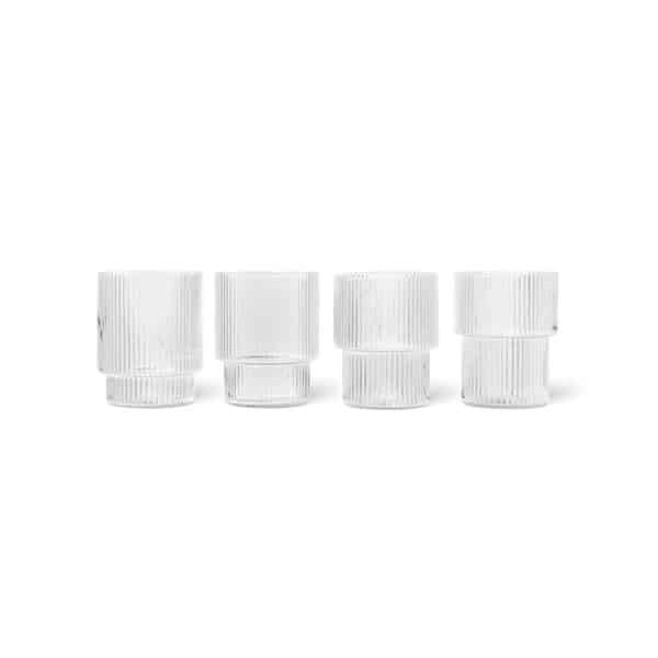 Ferm Living - 4 Copos Ripple - Clear 1 Ferm Living - Copos Ripple - Clear