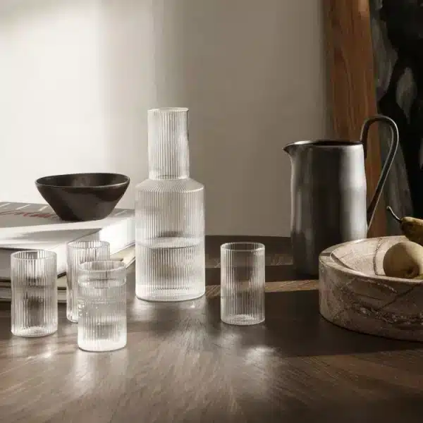 Ferm Living - Garrafa Ripple - Clear 3 Ferm Living Garrafa Ripple Clear