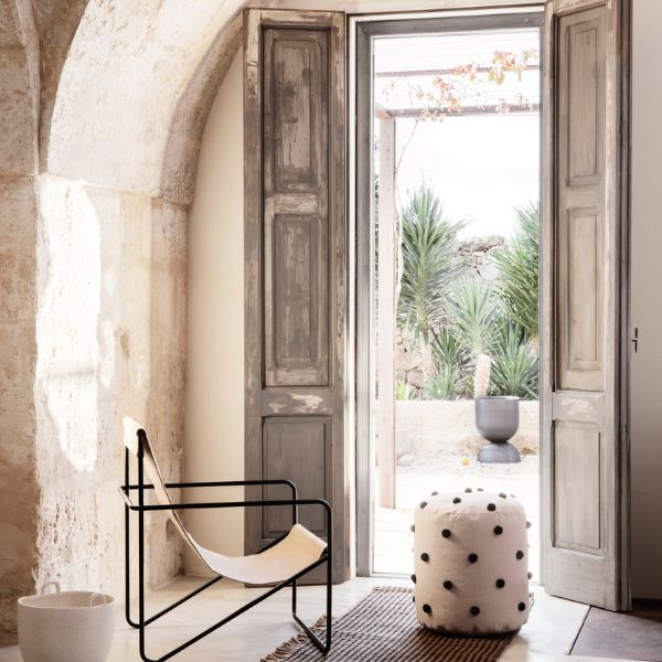 Ferm Living - Dot Tufted Pouf 4 Ferm Living - Dot Tufted Pouf Sand_Black