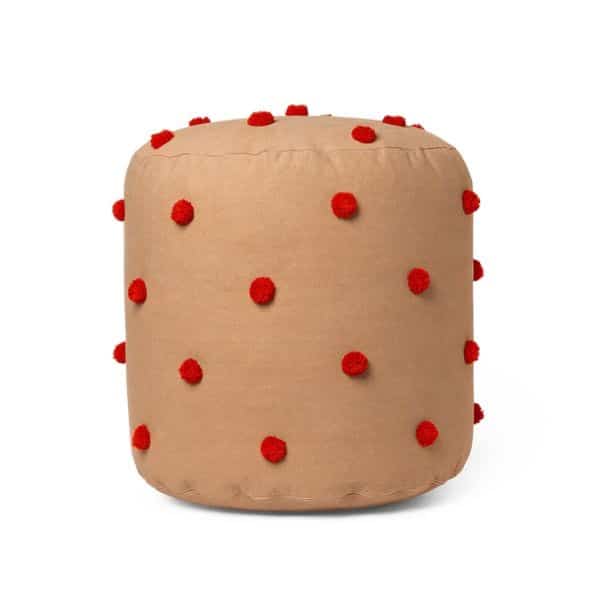 Ferm Living - Dot Tufted Pouf 1 Ferm Living - Dot Tufted Pouf Camel_Red