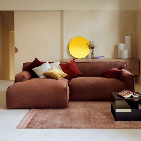 Fest - Sofá c/ chaise longue - Clay 4 Fest Clay Corner Sofa Longchair L ROYAL MAGNOLIA - 160